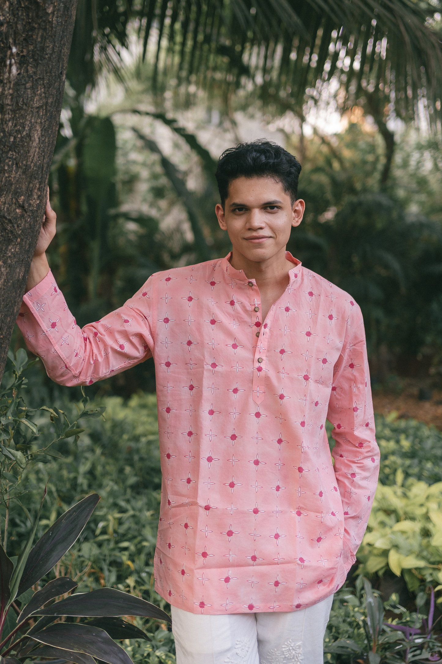 Pink Gulab Short Kurta