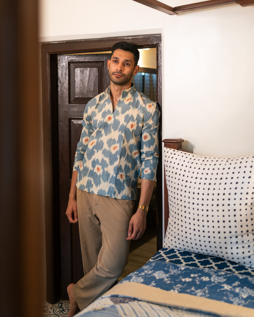 Blue Ikat Kurta