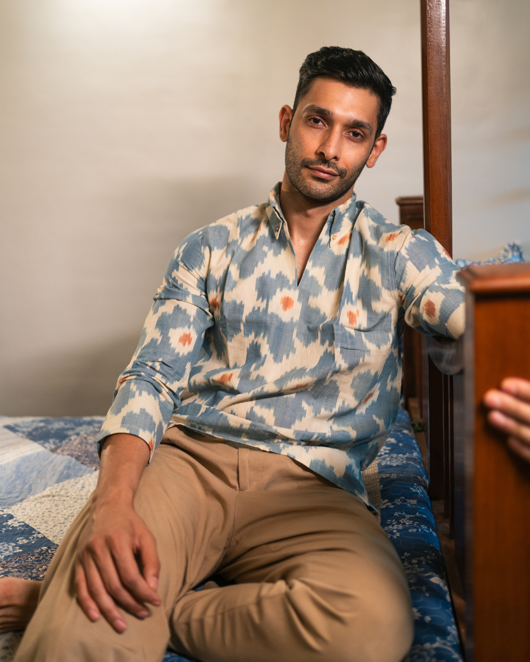 Blue Ikat Kurta