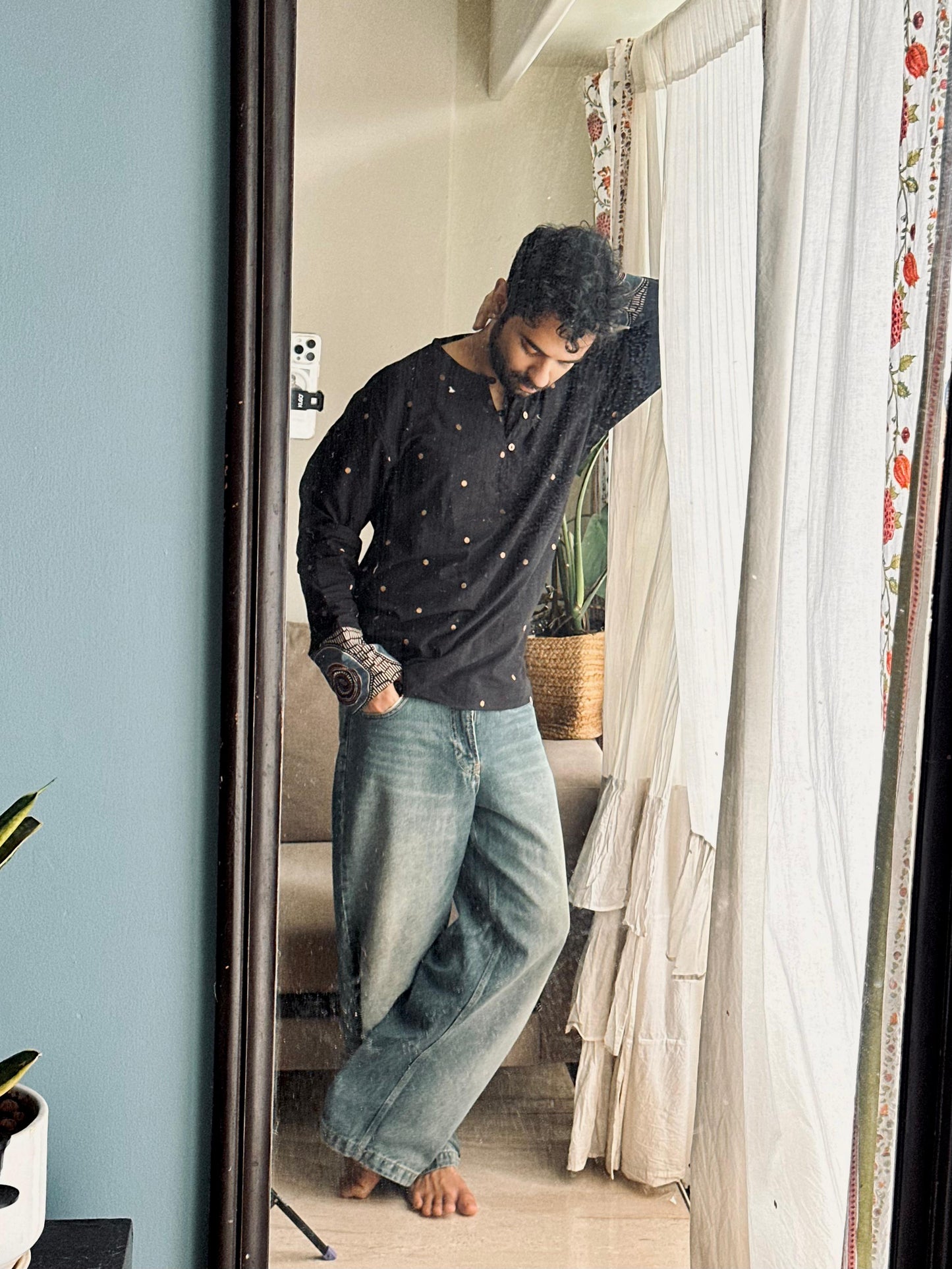 Black Short Kurta