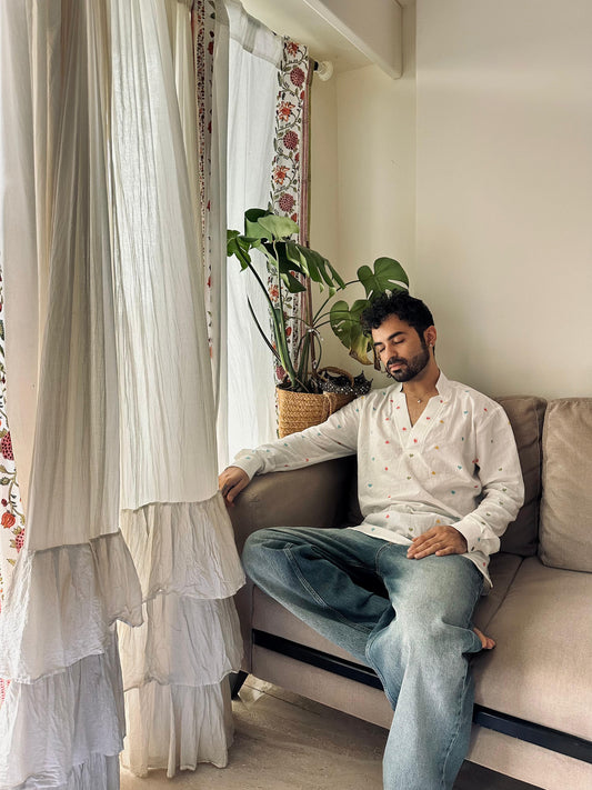 White Kurta with Hearts