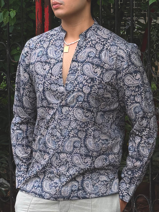Indigo Paisley Kalamkari