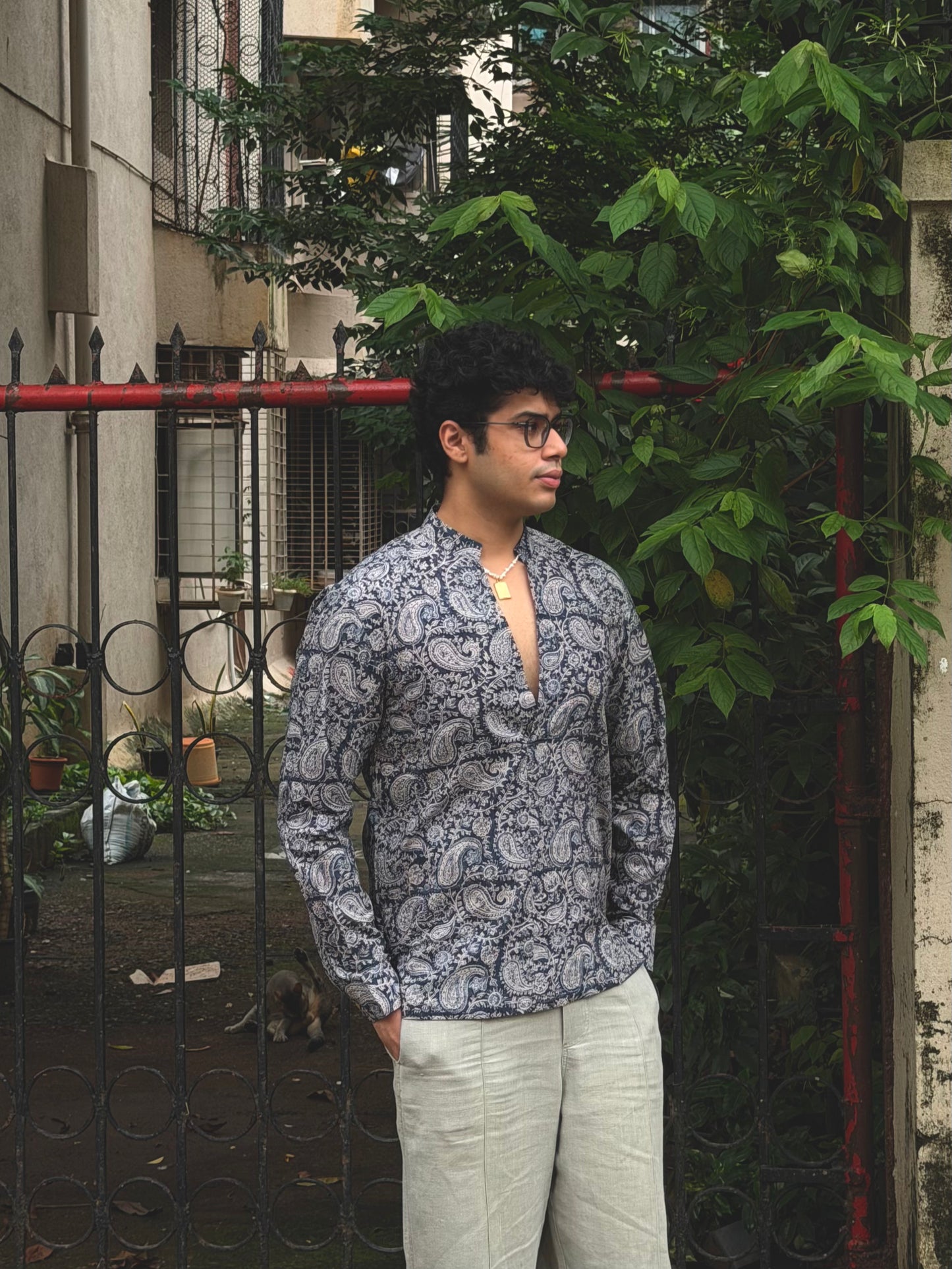 Indigo Paisley Kalamkari