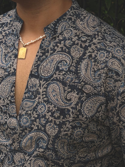 Indigo Paisley Kalamkari