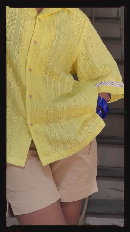 Yellow Cutwork Shirt